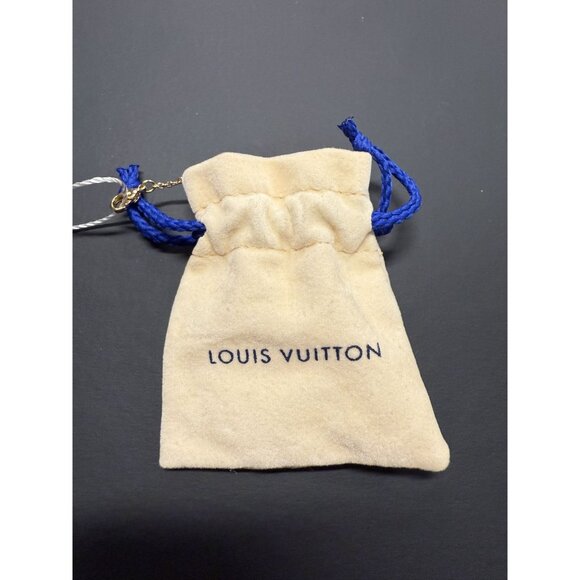 Louis Vuitton Gold-Tone Bracelet With LV Logo & Flower Charm Adjustable Chain In - Picture 3 of 8